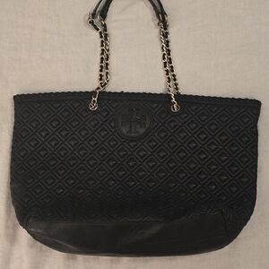 Tory Burch Black Diamond-Pattern Tote